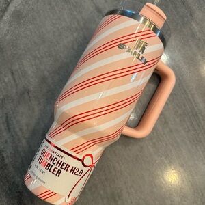 Stanley 40 oz tumbler pink white strawberry Stripe sold out stainless H2.0 cup